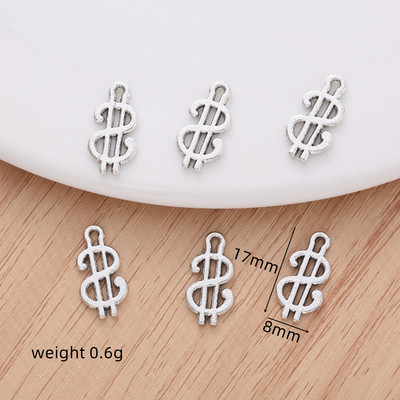 40db Exquisite Vintage Dollars Designer Charms Női karkötő nyaklánc Divatékszer készítés barkács medál kiegészítők