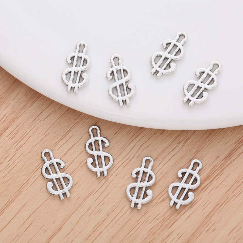 40db Exquisite Vintage Dollars Designer Charms Női karkötő nyaklánc Divatékszer készítés barkács medál kiegészítők