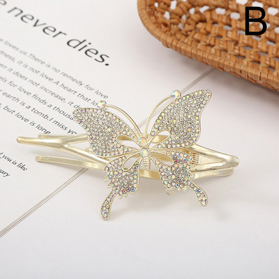 Csillogó strasszos hajtűk nőknek Crystal Butterfly hajcsat mindennapi parti hajtű lányoknak fejfedők divatos hajkiegészítők