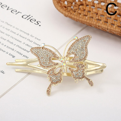 Csillogó strasszos hajtűk nőknek Crystal Butterfly hajcsat mindennapi parti hajtű lányoknak fejfedők divatos hajkiegészítők
