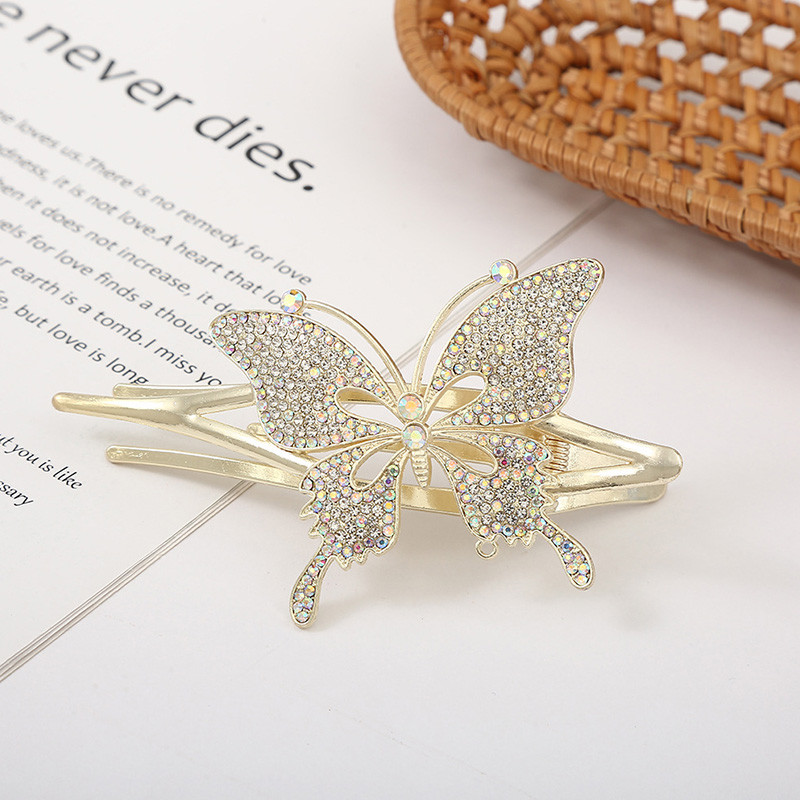 Csillogó strasszos hajtűk nőknek Crystal Butterfly hajcsat mindennapi parti hajtű lányoknak fejfedők divatos hajkiegészítők