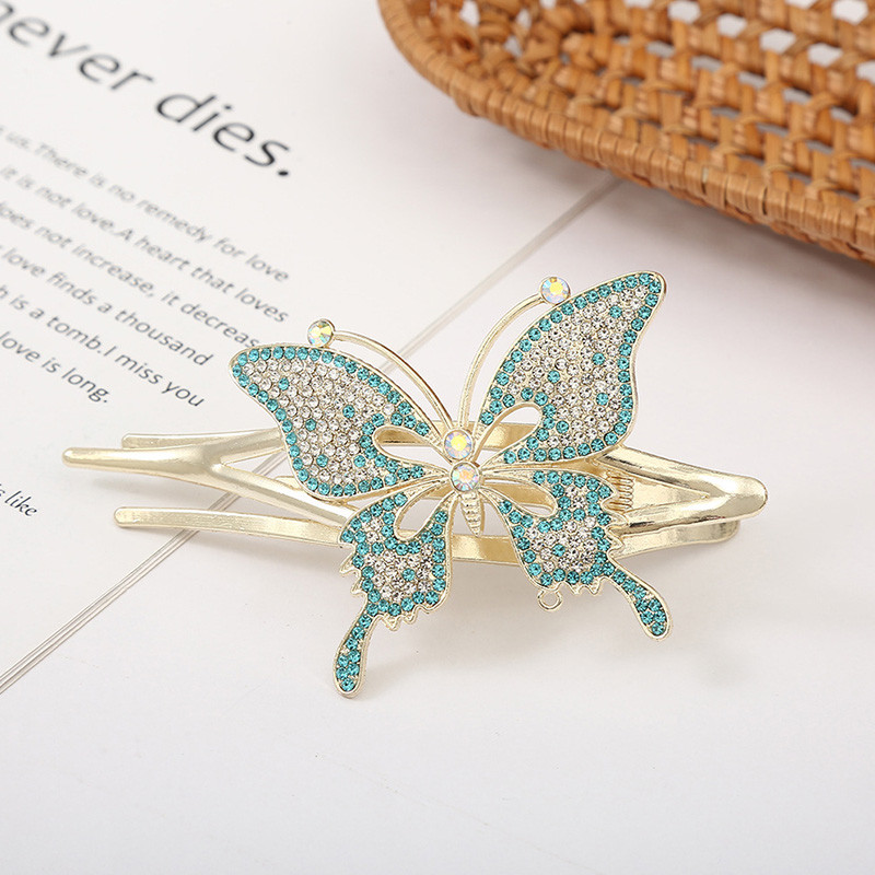 Csillogó strasszos hajtűk nőknek Crystal Butterfly hajcsat mindennapi parti hajtű lányoknak fejfedők divatos hajkiegészítők