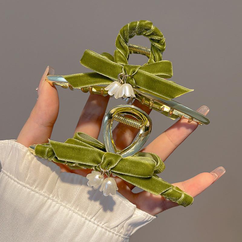 Nova kopča za kosu za žene Zelena traka s mašnom Koje za kosu Cvijeće Privjesak Ukosnica za djevojku Modna pokrivala za glavu Dodaci za kosu