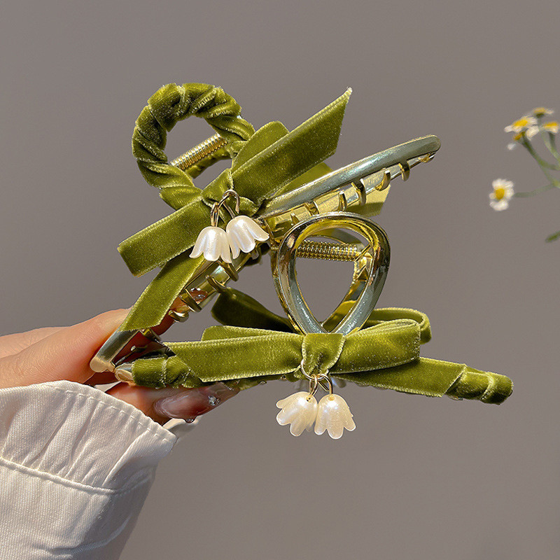 Nova kopča za kosu za žene Zelena traka s mašnom Koje za kosu Cvijeće Privjesak Ukosnica za djevojku Modna pokrivala za glavu Dodaci za kosu