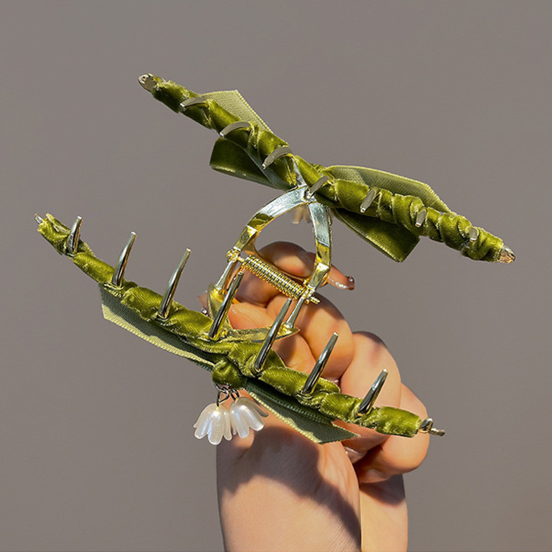 Nova kopča za kosu za žene Zelena traka s mašnom Koje za kosu Cvijeće Privjesak Ukosnica za djevojku Modna pokrivala za glavu Dodaci za kosu