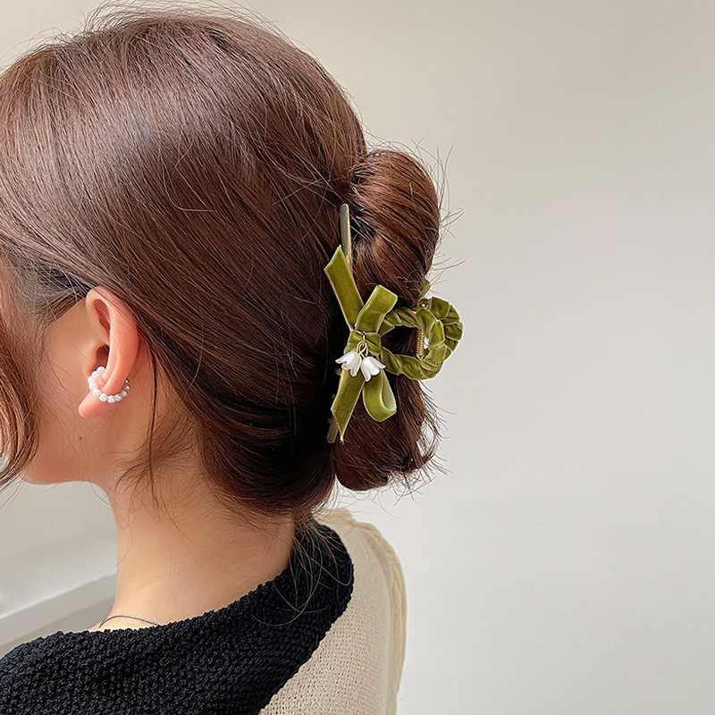 Nova kopča za kosu za žene Zelena traka s mašnom Koje za kosu Cvijeće Privjesak Ukosnica za djevojku Modna pokrivala za glavu Dodaci za kosu