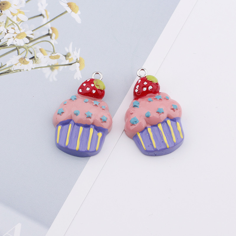 6 komada 25 mm Cupcake privjesci za hranu Slatki kawaii smolasti privjesci privjesci za naušnice Ogrlica Izrada nakita Pribor Diy pribor
