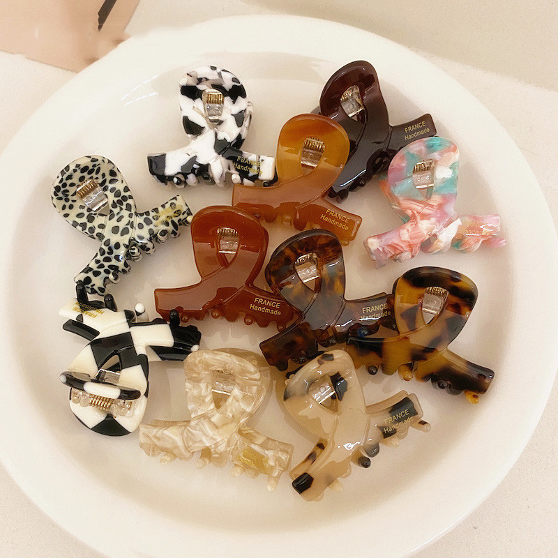 HUANZHI Vintage coreeană drăguț acetat ace de păr jumătate de păr prinde breton clemă de prindere mini clemă rechin pentru femei fete accesoriu de păr