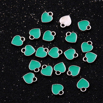 50 KOM 6*8 mm 10 boja šarm Drop Oil Charms malo srce rodij metalni privjesak emajl nakit ženske ogrlice naušnice dijelovi