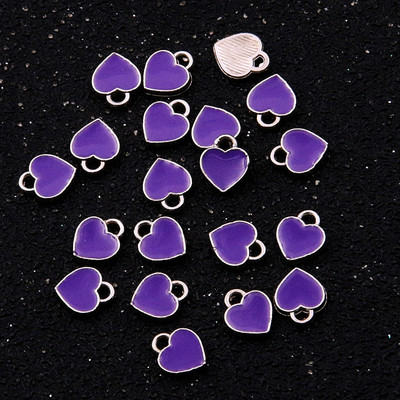 50 KOM 6*8 mm 10 boja šarm Drop Oil Charms malo srce rodij metalni privjesak emajl nakit ženske ogrlice naušnice dijelovi