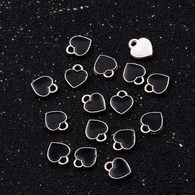 50 KOM 6*8 mm 10 boja šarm Drop Oil Charms malo srce rodij metalni privjesak emajl nakit ženske ogrlice naušnice dijelovi