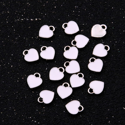 50 KOM 6*8 mm 10 boja šarm Drop Oil Charms malo srce rodij metalni privjesak emajl nakit ženske ogrlice naušnice dijelovi
