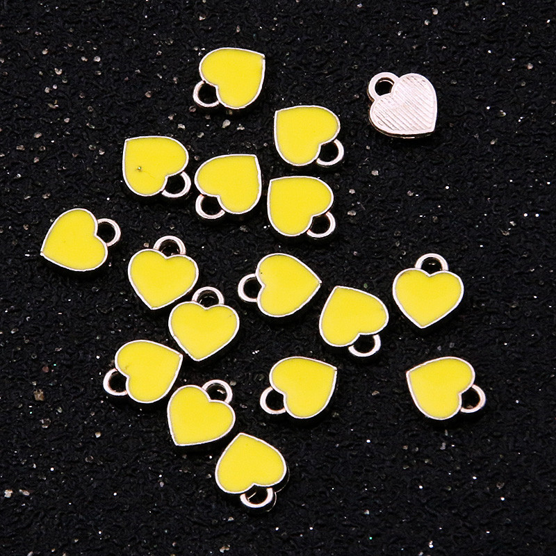 50 KOM 6*8 mm 10 boja šarm Drop Oil Charms malo srce rodij metalni privjesak emajl nakit ženske ogrlice naušnice dijelovi