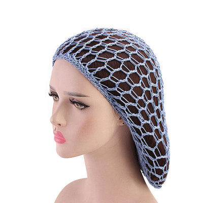 Bandă lată din plasă cu plasă de păr Bentite pentru damă Turban Accesorii pentru păr femei din raion moale plasă de păr din croșetat, șapcă tricotată supradimensionată