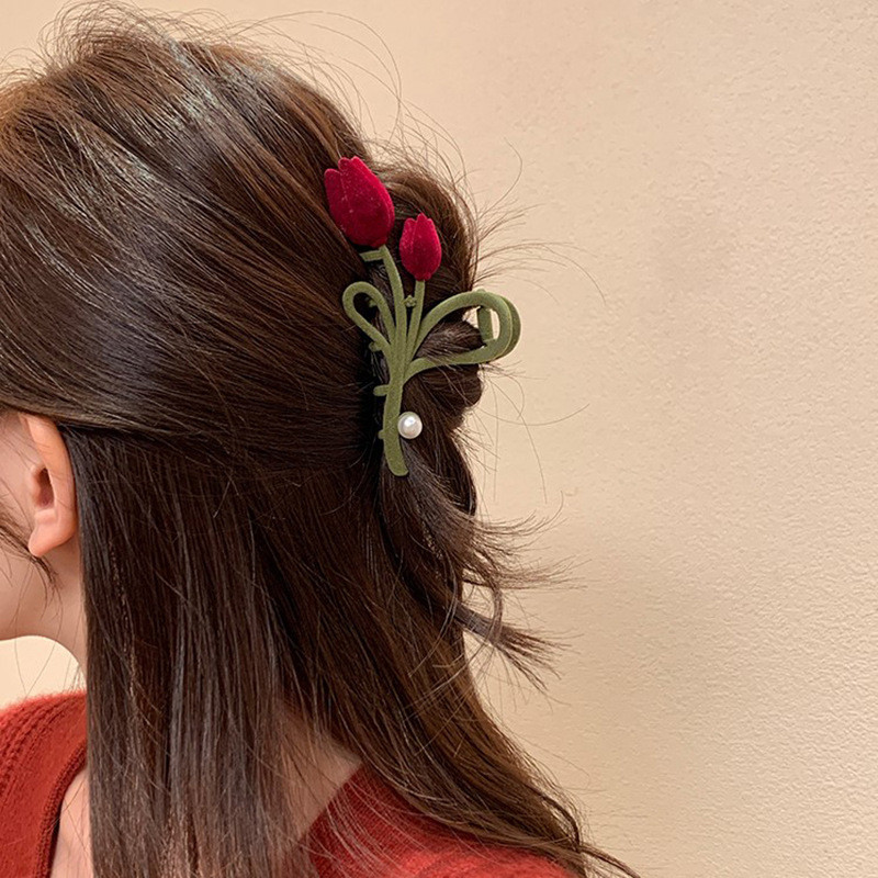 Nove ženske tulipani, cvijet, kopče za kosu, kopče za djevojke, imitacija bisera, kopče za rep, modna pokrivala za kosu, dodaci za kosu