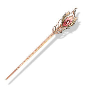 Morkopela Enamel Flame Shape Rhinestone Hair Stick Vintage Rhinestone Hairpin Дамски Банкет Парти Фиби за коса Аксесоари