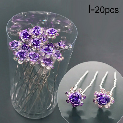 20 komada Ukosnica u obliku cvijeta, modni sjajni kamenčići, cvijeće, vilica za kosu, svadbena zabava, mladenkina frizura, ukosnica za kosu, dodaci za kosu