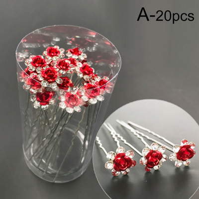 20 komada Ukosnica u obliku cvijeta, modni sjajni kamenčići, cvijeće, vilica za kosu, svadbena zabava, mladenkina frizura, ukosnica za kosu, dodaci za kosu