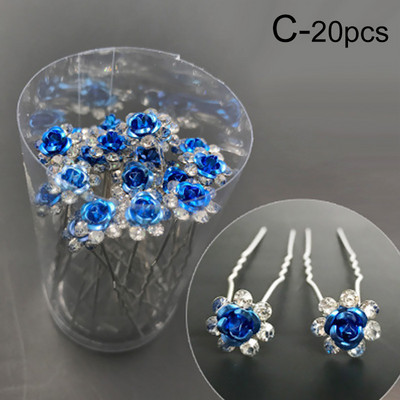 20 komada Ukosnica u obliku cvijeta, modni sjajni kamenčići, cvijeće, vilica za kosu, svadbena zabava, mladenkina frizura, ukosnica za kosu, dodaci za kosu