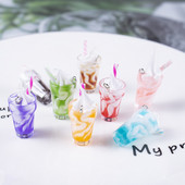 10 bucăți 18 mm înghețată rășină brelocuri bricolaj descoperiri Kawaii 3D telefon breloc brățări cercei pandantiv brelocuri pentru bijuterii