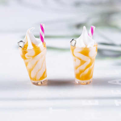 10 bucăți 18 mm înghețată rășină brelocuri bricolaj descoperiri Kawaii 3D telefon breloc brățări cercei pandantiv brelocuri pentru bijuterii