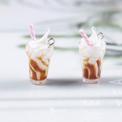 10 bucăți 18 mm înghețată rășină brelocuri bricolaj descoperiri Kawaii 3D telefon breloc brățări cercei pandantiv brelocuri pentru bijuterii