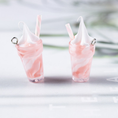 10 bucăți 18 mm înghețată rășină brelocuri bricolaj descoperiri Kawaii 3D telefon breloc brățări cercei pandantiv brelocuri pentru bijuterii