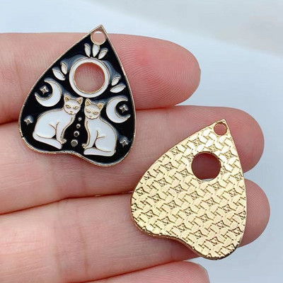 10db Boszorkány Ouija Zománcos medál Boszorkánymacska Nap Hold Koponya Medál Ékszerekhez Barkácsolás Ékszer Találatok Tervező Chramok