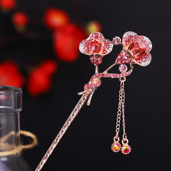 Muylinda Rhinestone Flower Hair Stick For Women Vintage Crystal Hairpin Jewelry With Party Girls Fashion Butterfly Hair Stick