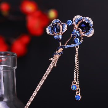 Muylinda Rhinestone Flower Hair Stick For Women Vintage Crystal Hairpin Jewelry With Party Girls Fashion Butterfly Hair Stick