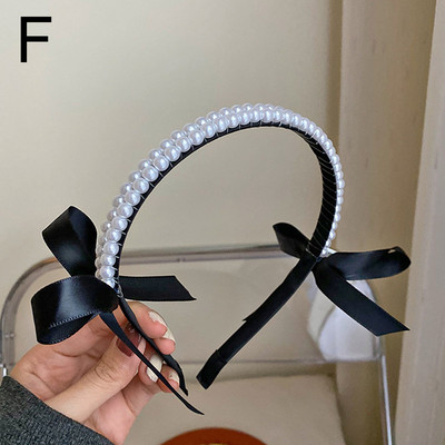 Divatos hajkarika nőknek Aranyos Bowknot hamis gyöngy fekete hajpánt fejpánt lányoknak Retro fejfedők mindennapi díszítéshez hajtartozékok