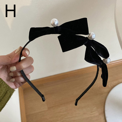 Divatos hajkarika nőknek Aranyos Bowknot hamis gyöngy fekete hajpánt fejpánt lányoknak Retro fejfedők mindennapi díszítéshez hajtartozékok