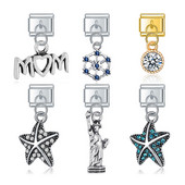 Hapishipi populaarsed originaalsed karikakrasüdamed meritäht lumehelveste kivist itaalia võlu, 9 mm käevõru käevõru ehete valmistamine DJ072