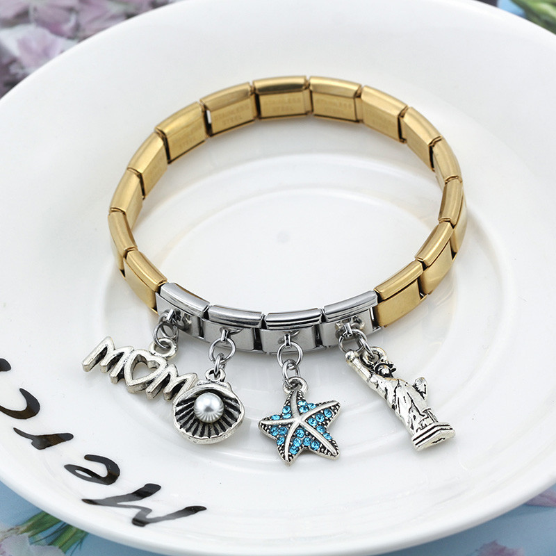 Hapishipi populaarsed originaalsed karikakrasüdamed meritäht lumehelveste kivist itaalia võlu, 9 mm käevõru käevõru ehete valmistamine DJ072