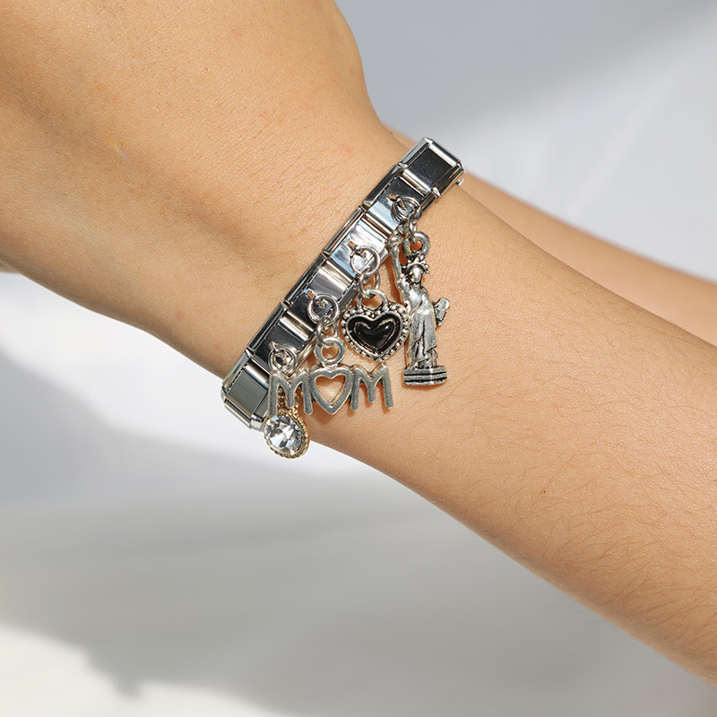 Hapishipi populaarsed originaalsed karikakrasüdamed meritäht lumehelveste kivist itaalia võlu, 9 mm käevõru käevõru ehete valmistamine DJ072