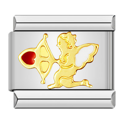 Hapiship uus mood koer nurk tiib armastus pimestav CZ itaalia võlu sobiv 9 mm käevõru roostevabast terasest ehete valmistamine DJ223