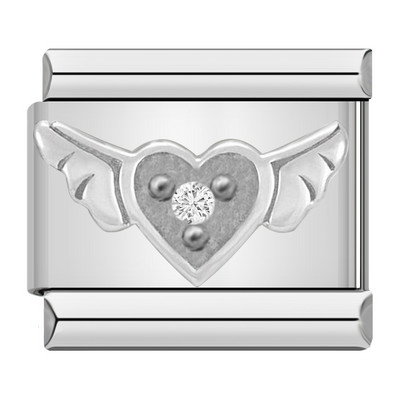 Hapiship uus mood koer nurk tiib armastus pimestav CZ itaalia võlu sobiv 9 mm käevõru roostevabast terasest ehete valmistamine DJ223