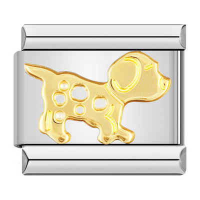 Hapiship uus mood koer nurk tiib armastus pimestav CZ itaalia võlu sobiv 9 mm käevõru roostevabast terasest ehete valmistamine DJ223