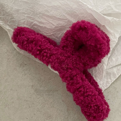 Jesen, zima, kopča za žene, jednobojna plišana kopča za kosu, djevojke, ukosnice od janjeće vune, modna, elegantna pokrivala za glavu, dodaci za kosu