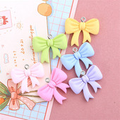 10Pcs Kawaii Bowknot Resin Charms Naušnica Ogrlica u obliku ušice DIY slatki privjesci Privjesak za ključeve Dodaci za kosu Modni nakit