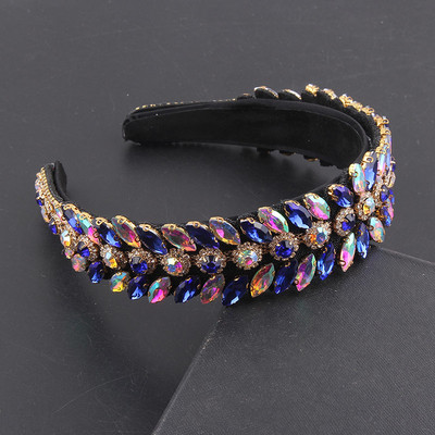 Modna vjenčana kruna Dodaci za kosu Vjenčana tijara Luksuzna starinska traka za glavu s cvijetom sunca Kristalna traka za kosu487