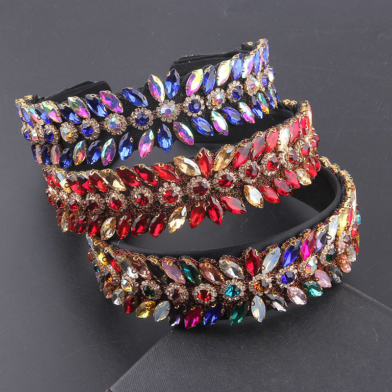 Modna vjenčana kruna Dodaci za kosu Vjenčana tijara Luksuzna starinska traka za glavu s cvijetom sunca Kristalna traka za kosu487