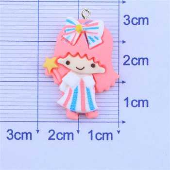 10 бр. Kawaii Animals Resin Charms Изработка на бижута Художествена декорация Занаяти Ключодържател Направи си сам Карикатура Висулка Обеца Колие Аксесоари