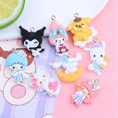 10Pcs Kawaii Životinje Resin Charms Izrada nakita Umjetnička dekoracija Rukotvorine Privjesak za ključeve DIY Crtić Privjesak Naušnica Ogrlica Dodaci