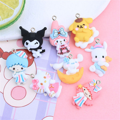 10Pcs Kawaii Životinje Resin Charms Izrada nakita Umjetnička dekoracija Rukotvorine Privjesak za ključeve DIY Crtić Privjesak Naušnica Ogrlica Dodaci