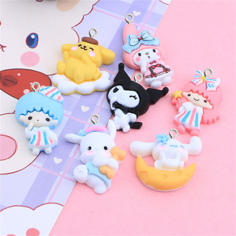 10Pcs Kawaii Životinje Resin Charms Izrada nakita Umjetnička dekoracija Rukotvorine Privjesak za ključeve DIY Crtić Privjesak Naušnica Ogrlica Dodaci
