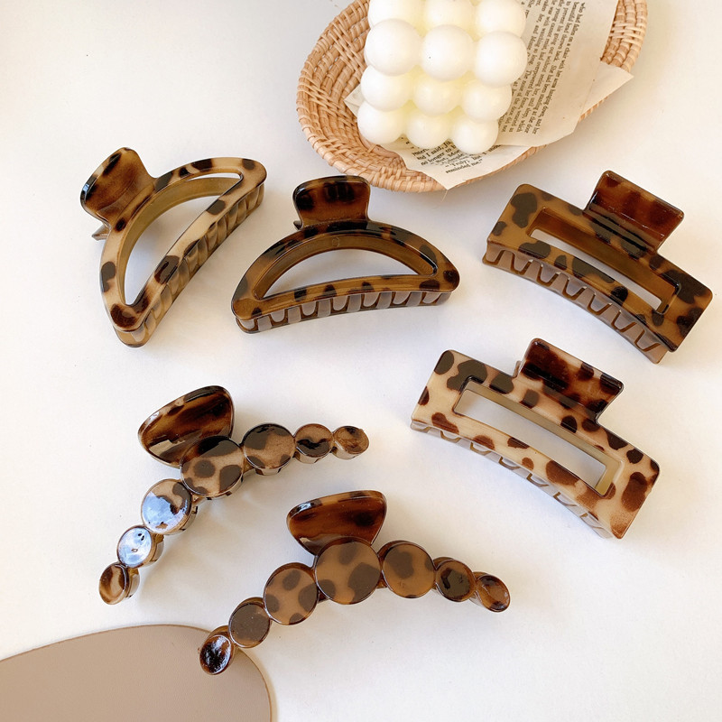 Bilandi Elegantna kopča za kosu s uzorkom leoparda Velika acetatna kopča za kosu Ukosnice za žene Djevojački dodaci za kosu Napraviti frizuru