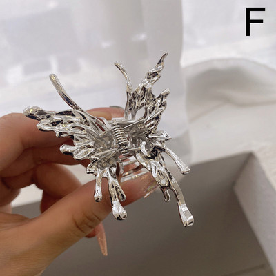 Agrafe cu gheare de modă pentru femeie, de culoare argintie, agrafă de păr fluture, metal geometrică, ac de păr pentru fete, stil punk, accesorii pentru păr