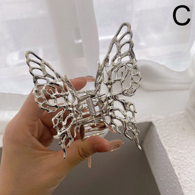 Agrafe cu gheare de modă pentru femeie, de culoare argintie, agrafă de păr fluture, metal geometrică, ac de păr pentru fete, stil punk, accesorii pentru păr