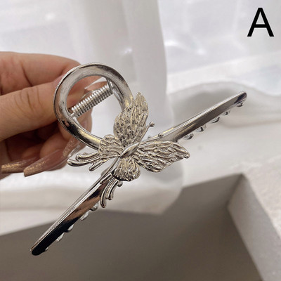 Agrafe cu gheare de modă pentru femeie, de culoare argintie, agrafă de păr fluture, metal geometrică, ac de păr pentru fete, stil punk, accesorii pentru păr